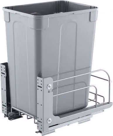 Pattumiera estraibile per mobili da cucina Vevor grigia con sistema di chiusura in metallo e kit per anta, capacità 39,8 l