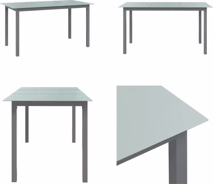 vidaXL Tavolo da giardino grigio chiaro 150x90x74 cm in alluminio e vetro - Tavolo da giardino - Tavoli da giardino - Tavolo - Tavoli