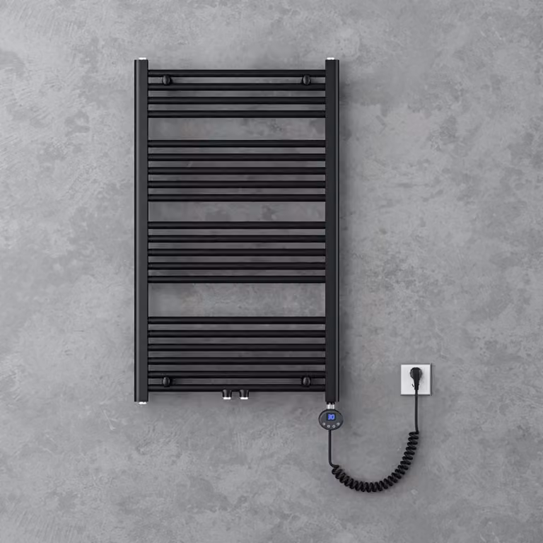 doporro Radiatore Piatto 100x60cm con Elemento Riscaldante 600W, Scaldasalviette da Bagno Termoarredo in Acciaio, Antracite, Riscaldamento Elettrico o ad Acqua Calda RHE