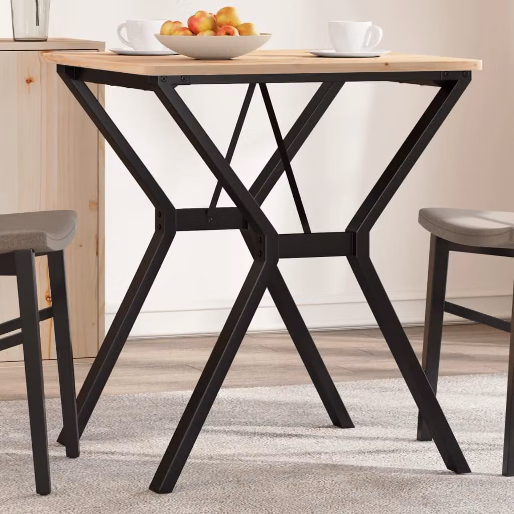 vidaXL Gambe per Tavolo da Pranzo a Y in Acciaio Verniciato Nero L/P/H: 60 x 60 x 73 cm