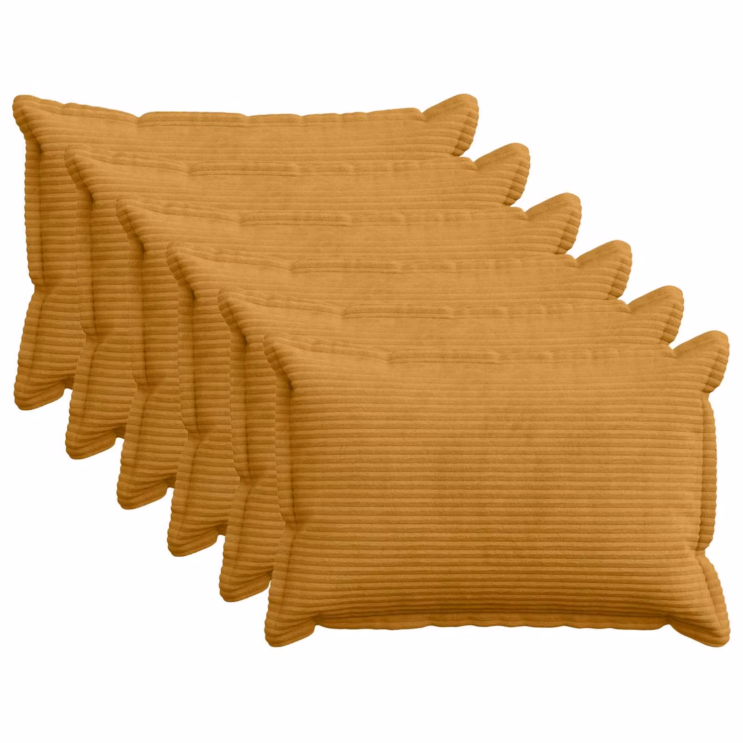 Set di 6 federe vidaXL HOUTEN in velluto a coste, Giallo, 30 x 50 cm