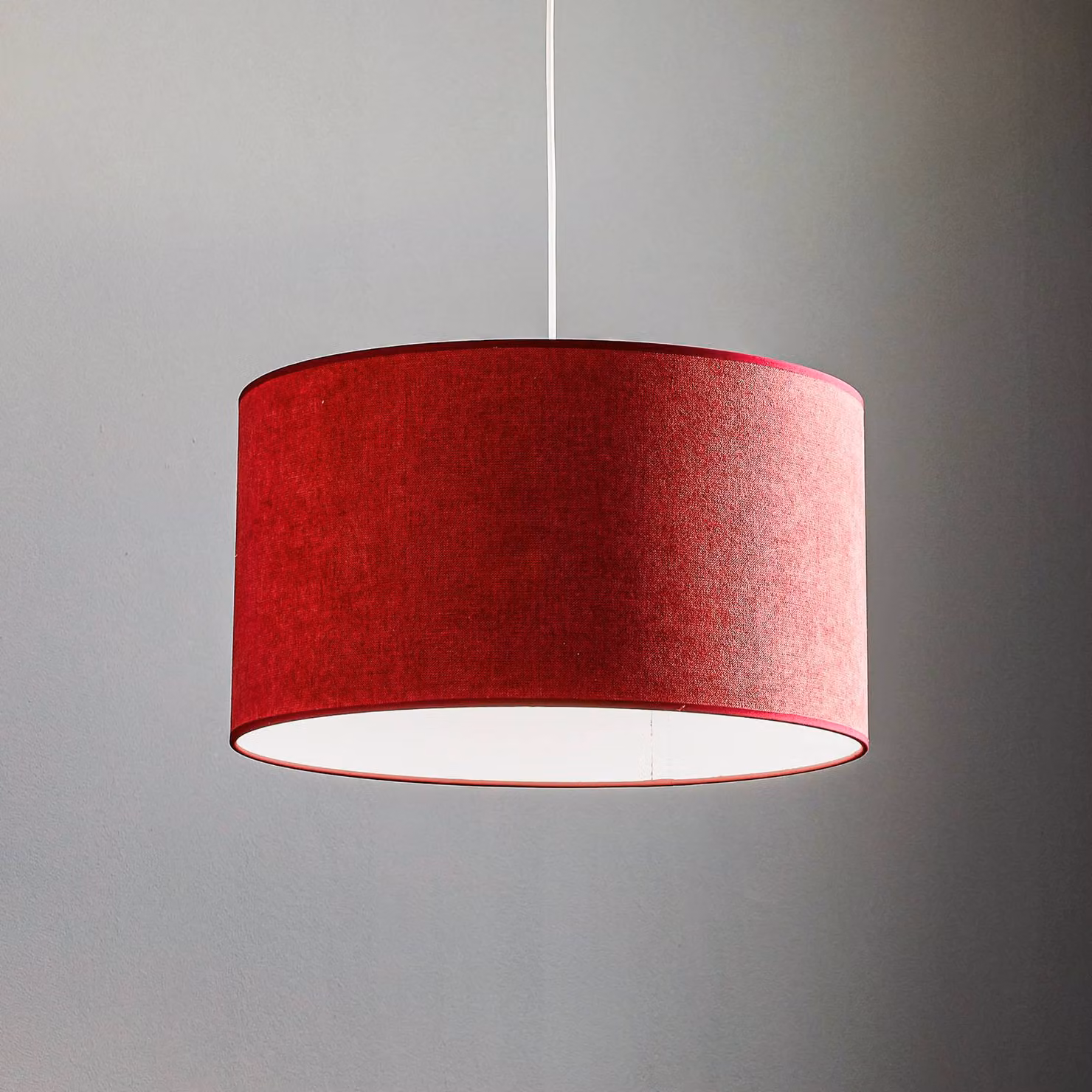 Lampada a sospensione Bristol Duolla, dimmerabile, Rosso, Soggiorno / Sala da pranzo, Tessuto / Stoffa / Seta, Lampada a sospensione