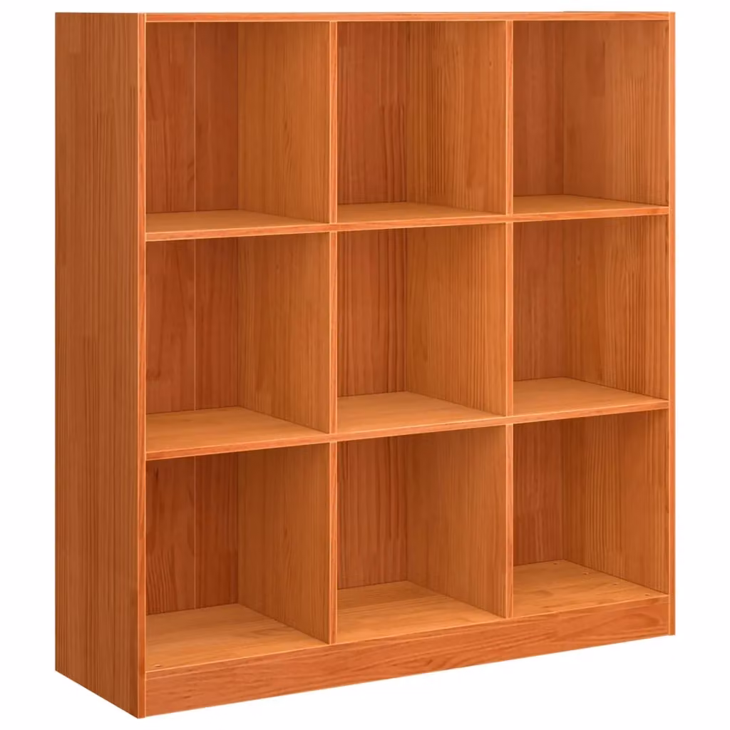Armadio per libri moderno vidaXL in legno di pino marrone cerato L: 104 cm, P: 33 cm, H: 110 cm – 2