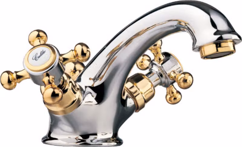 Sapho Reitano Rubinetteria Antea - Miscelatore da lavabo con bocca di erogazione, cromo/oro 3172