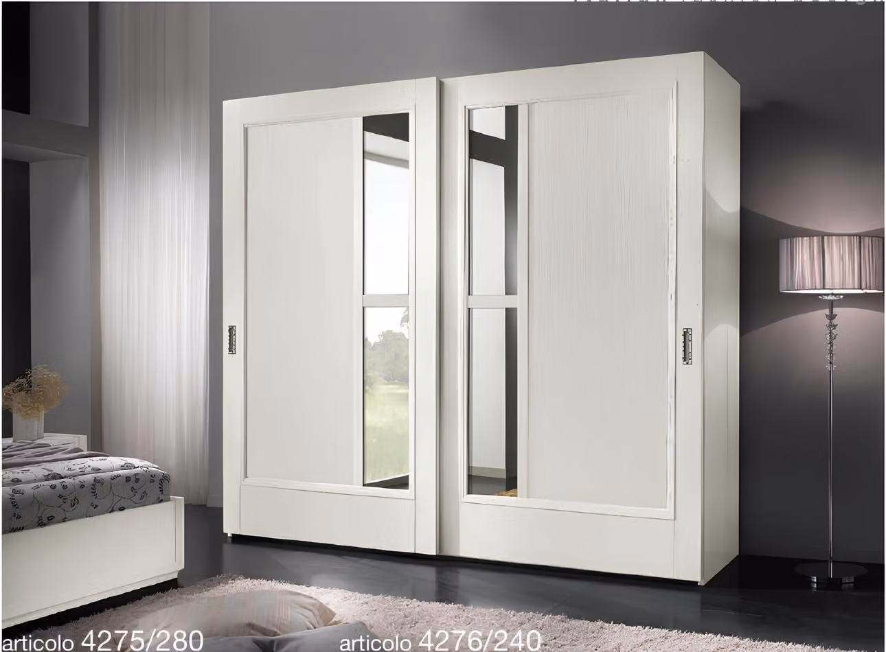 Kleiderschrank Schiebetüren Schlafzimmer Schrank Wand Schränke Holz Spiegel