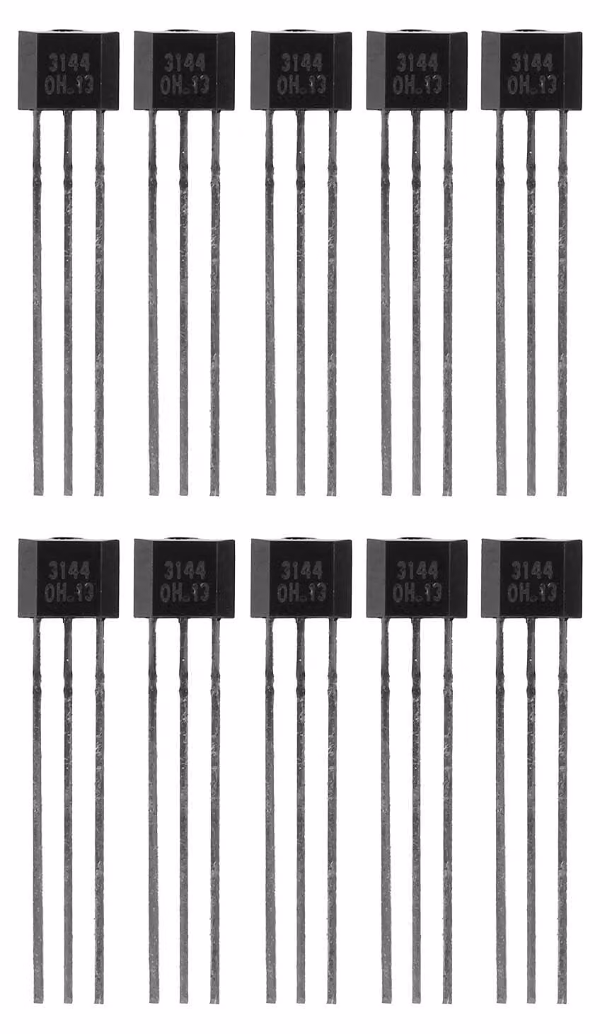 Sensore ad effetto Hall A3144, confezione da 10 pezzi, connettore SIP a 3 pin, involucro TO-92UA