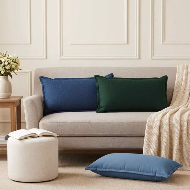 Cuscino con cuscino HOUTEN 12 pz Blu jeans Lino 933846