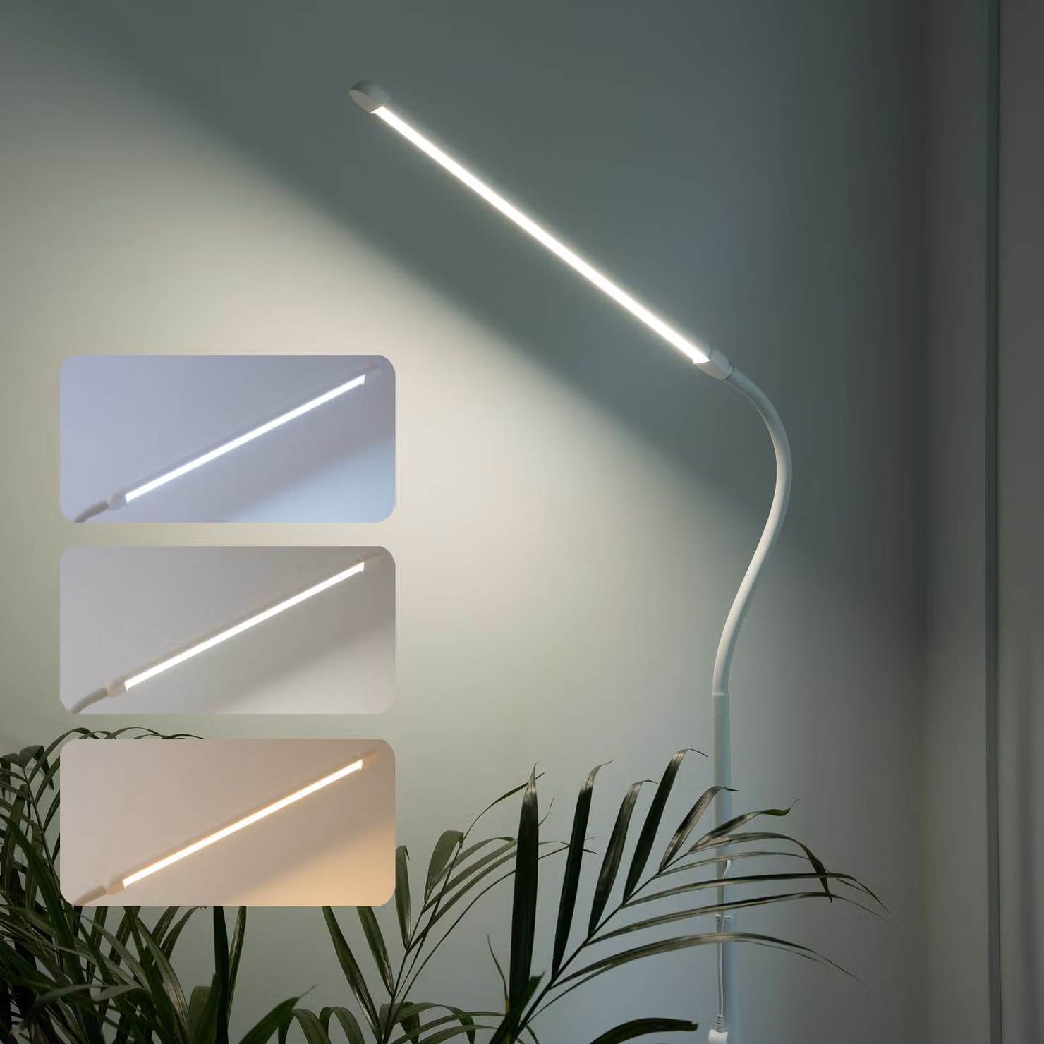 LUMILED LED lampada da terra LONGA Bianco 14W CCT 3000K/4500K/6000K dimmerabile lampada da lettura moderna regolabile in altezza lampada da terra con cavo USB e adattatore per soggiorno camera da letto ufficio lampada da lettura
