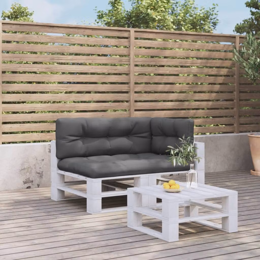 Set di 3 cuscini per pallet vidaXL in poliestere, colore antracite, forma rettangolare, L/P/H: 120 x 120 x 12 cm