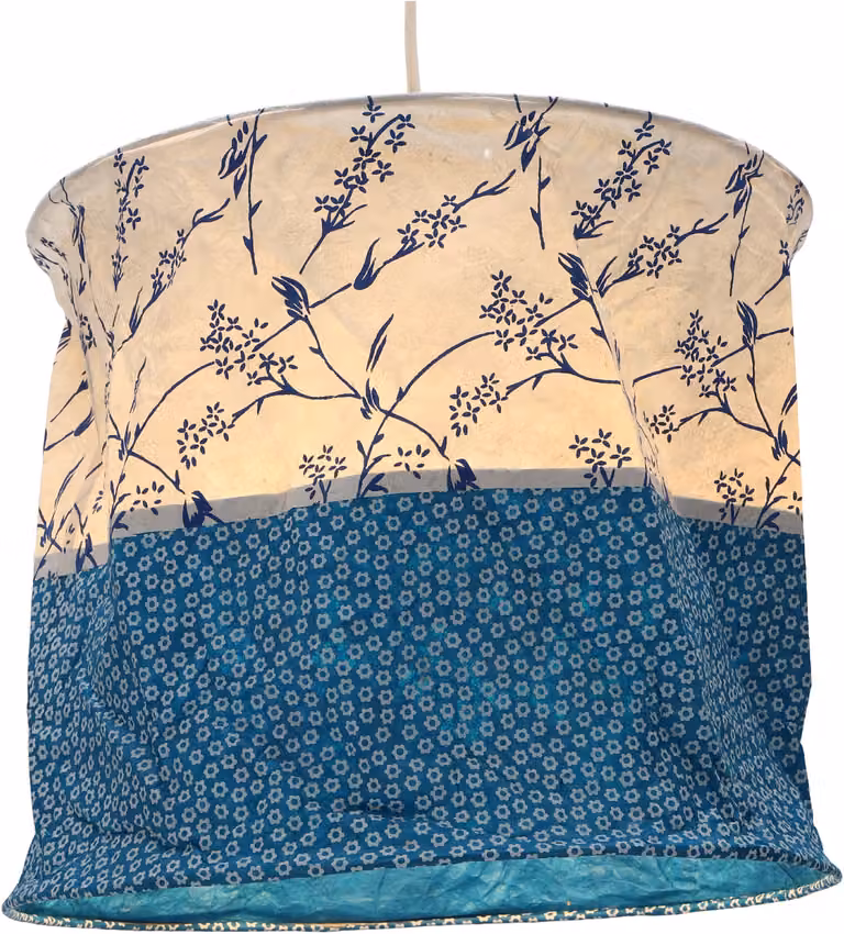 Lampada a sospensione rotonda in carta, paralume in carta Lokta Annapurna, carta fatta a mano - modello 10, multicolore, carta Lokta, 25*28*28 cm, paralumi asiatici in carta e tessuto