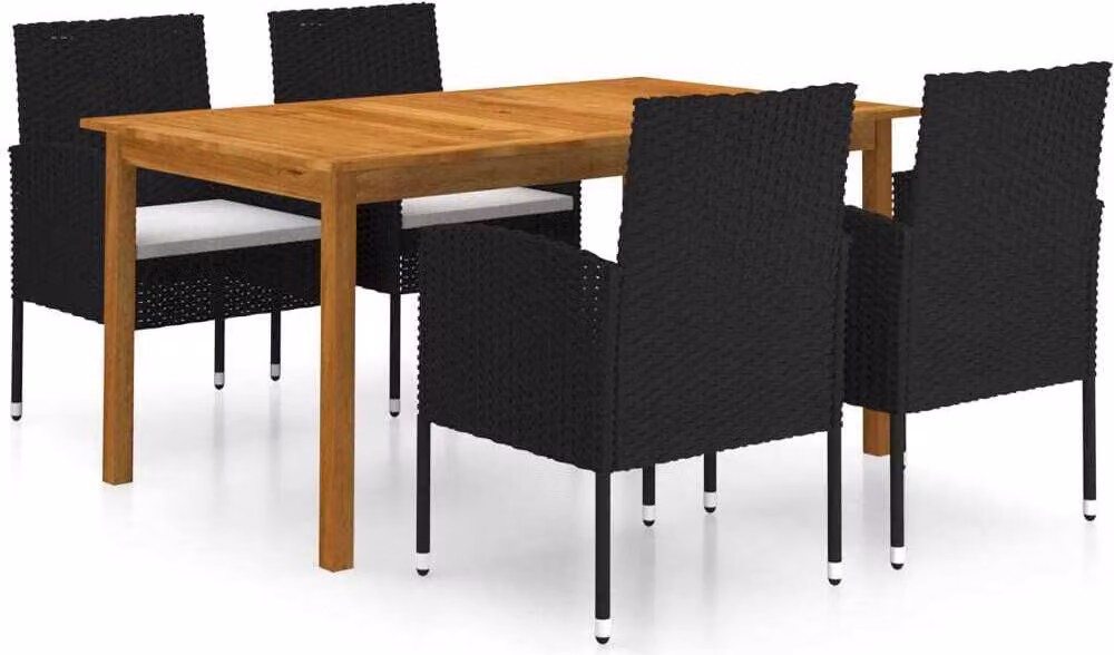 Maison Exclusive - Set da pranzo da giardino 5 pezzi nero
