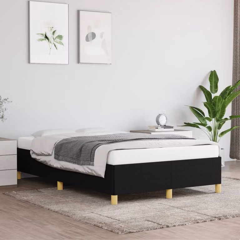 The Living Store struttura letto nera 120x200 cm in tessuto
