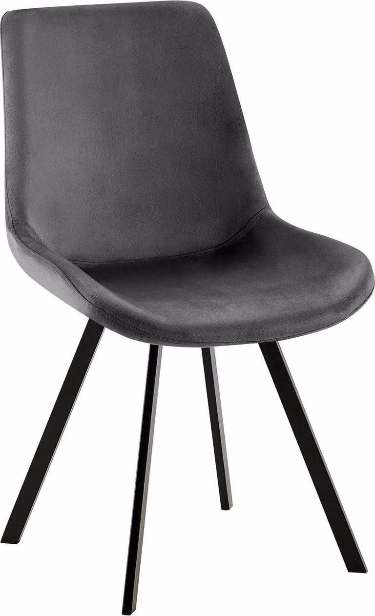 Sedia da pranzo in velluto - Sedia girevole - Seduta confortevole | Colore: grigio scuro
