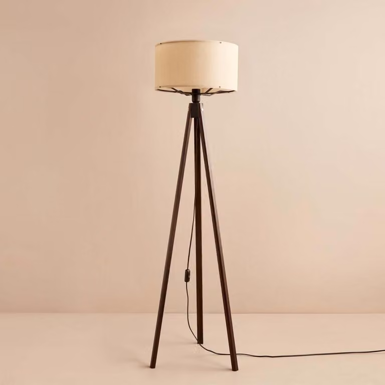 Opviq, AYD-3450, lampade da terra, crema, tessuto, 21 x 21 x 140 cm
