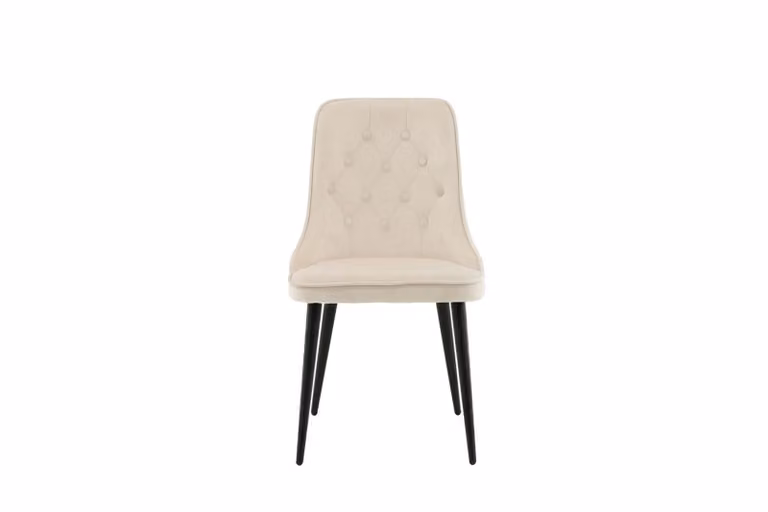 Sedia da pranzo VelvetDeluxe in velluto beige, nero.
