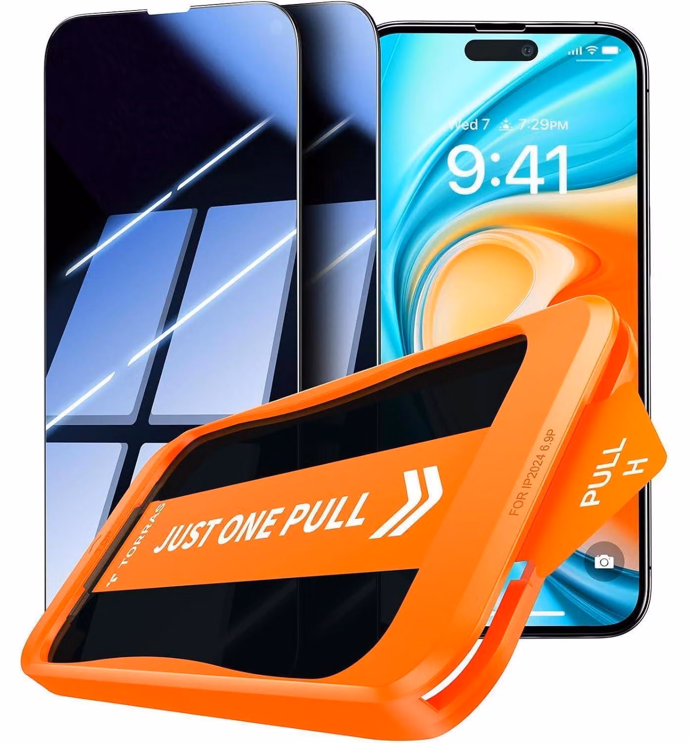 Pellicola protettiva per iPhone 16 Pro Max, con filtro privacy, resistenza 9H+, antigraffio, senza bolle, confezione da 2 pezzi con cornice per l'applicazione