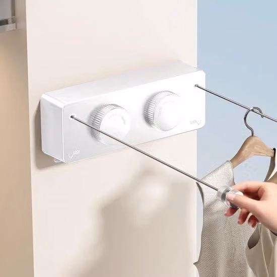 Stendibiancheria estensibile MUSTORN bianco con tenditore, impermeabile e resistente ai raggi UV, in acciaio inossidabile e alluminio, lunghezza 4,2 m