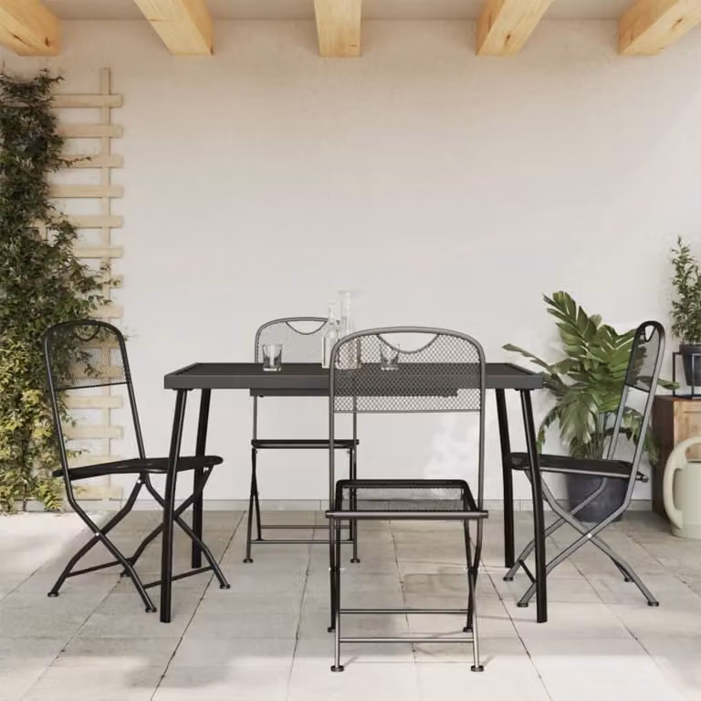 Maison Exclusive - Set da pranzo da giardino a 5 pezzi, antracite, rete metallica