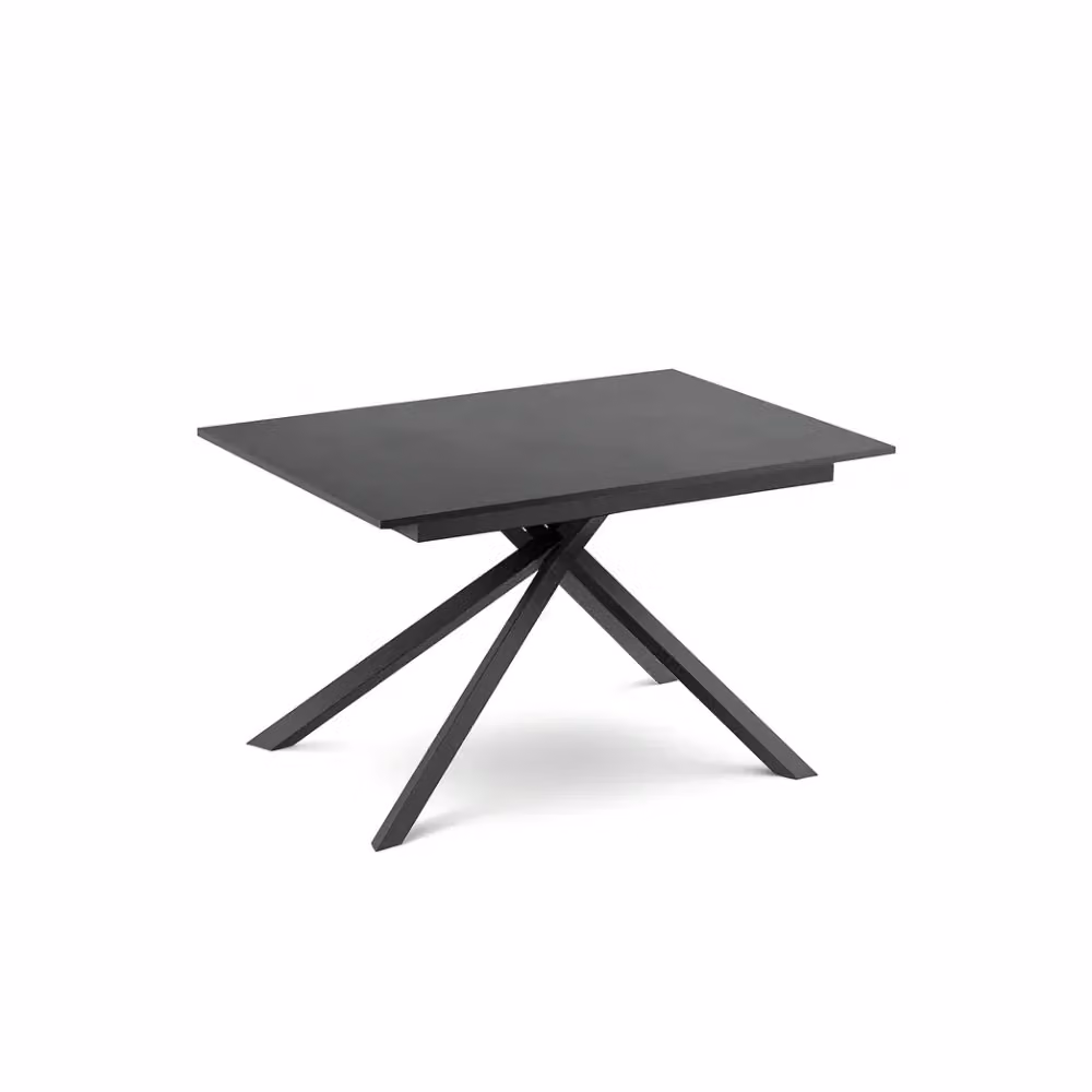Tavolo da pranzo allungabile Pluto Duzzle effetto cemento grigio e nero L/P: 140-190 x 90 cm – 2