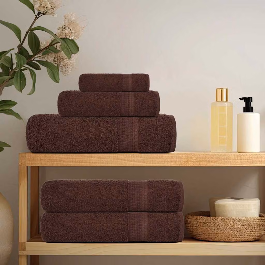 vidaXL Asciugamani da bagno FROGN 4 pz Marrone 100x150 cm 360 g/m²