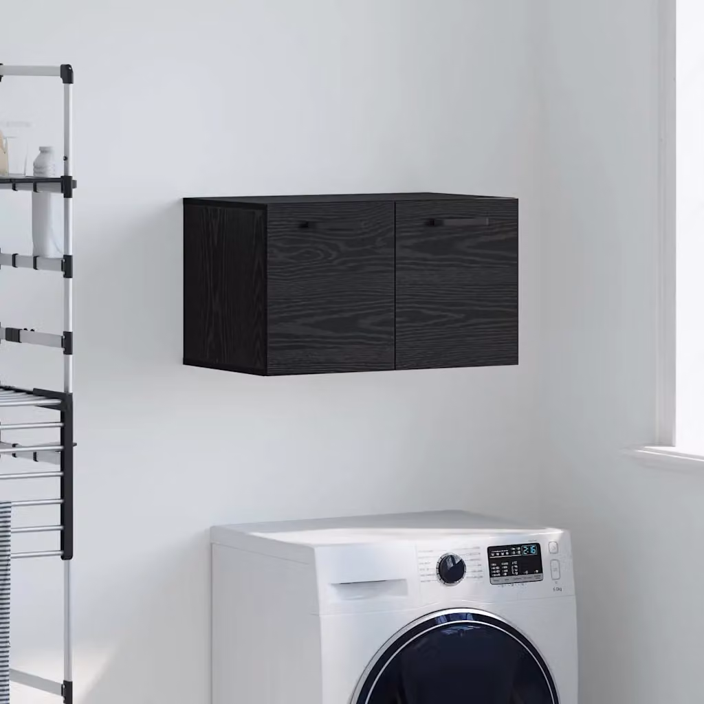 Mobiletto a muro moderno vidaXL in legno nero opaco L/P/H: 60 x 36,5 x 35 cm