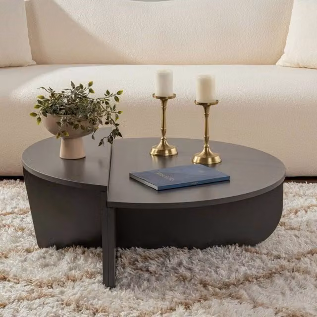 Tavolino da salotto Feyre DMORA colore antracite L 90 cm, P 60 cm, H 35 cm – 1