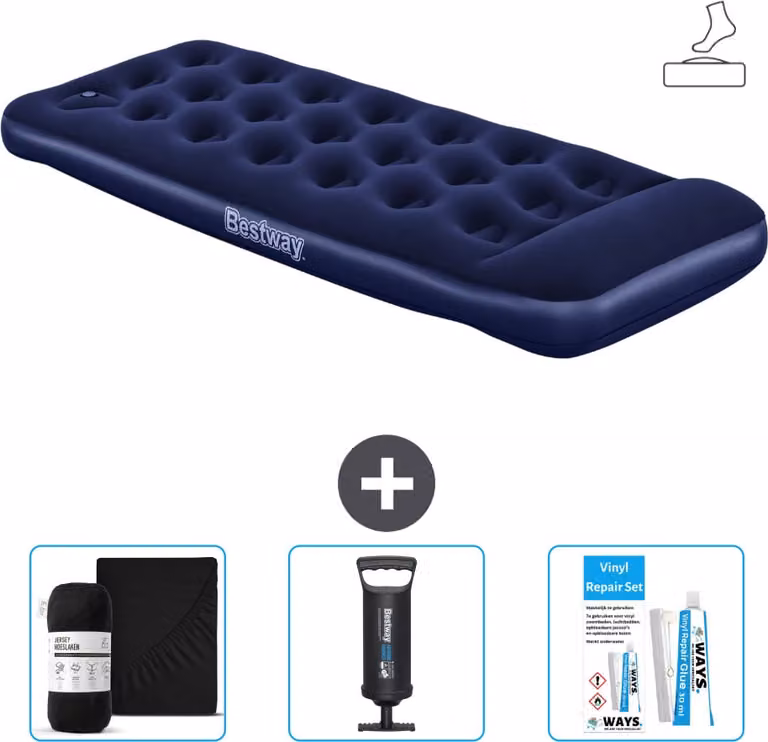 Materasso gonfiabile Bestway - 1 persona - 76 x 185 x 28 cm - Blu - Accessori inclusi