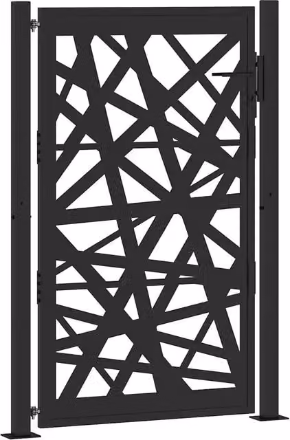 Cancello da giardino nero 100x150 cm in acciaio design leggero CFW2970430