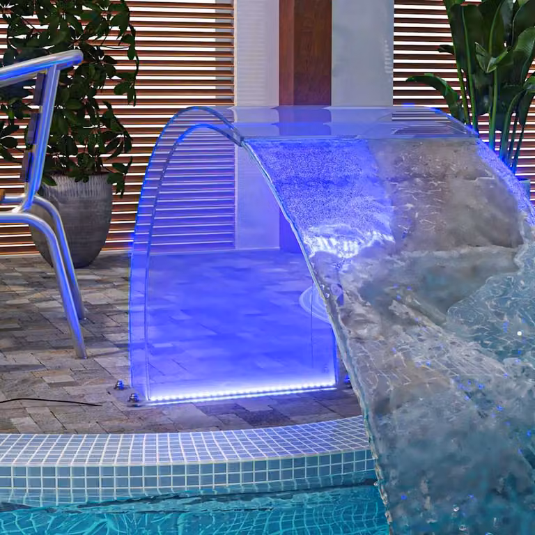 vidaXL Fontana da Piscina in Acrilico Trasparente con LED RGB, Diametro: 50 cm