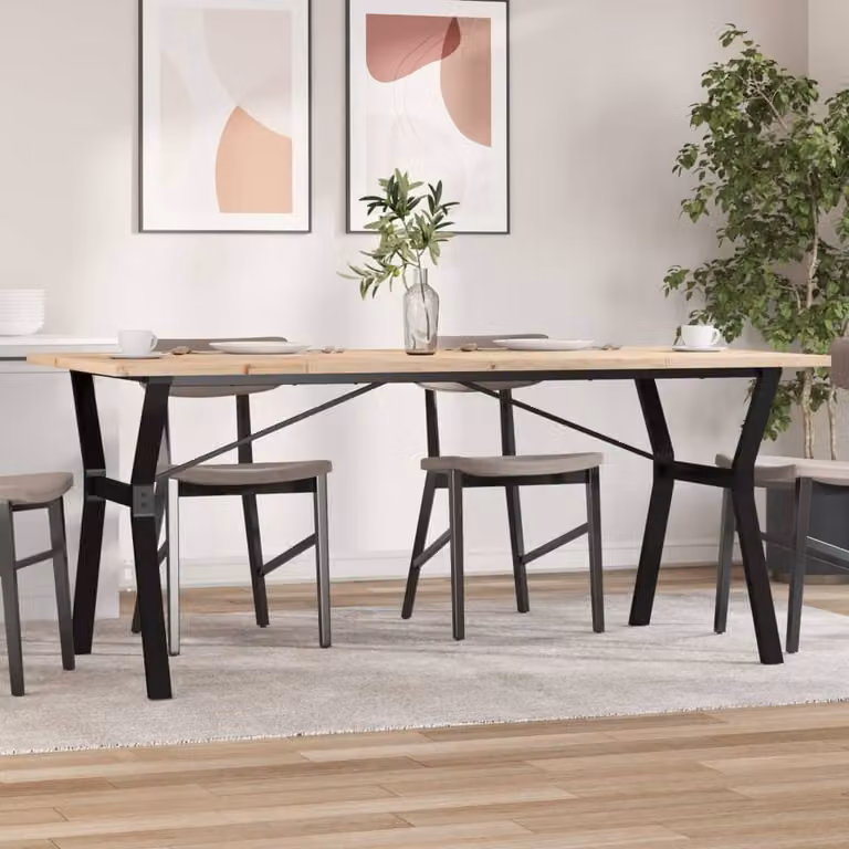 Maison Exclusive - Tavolo da Pranzo Telaio a Y 180x90x75,5 cm Legno Pino e Acciaio