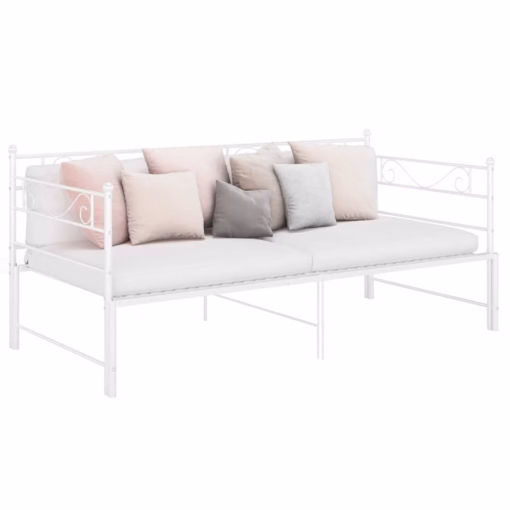 vidaXL Telaio Divano Letto Estrattibile in Metallo Bianco L 200 x P 90 cm
