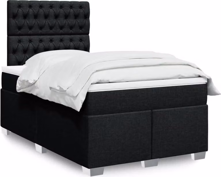 Maison Exclusive - Letto boxspring con materasso nero 120x200 cm Tessuto