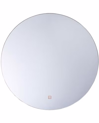 Beliani Specchio da Bagno a Parete Rotondo con Illuminazione LED 60 x 60 cm
