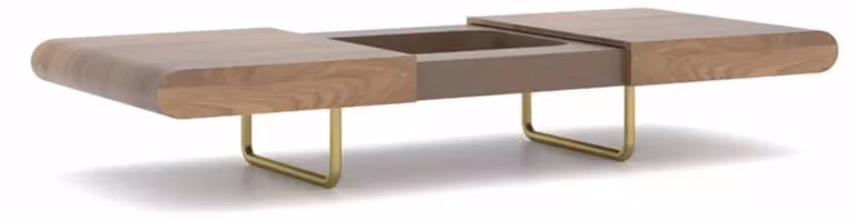 Casa Padrino tavolino marrone / ottone 140-210 cm - Tavolo da soggiorno allungabile