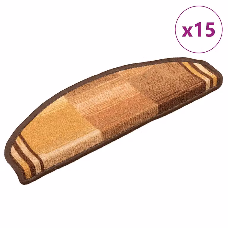 vidaXL Tappetini Autoadesivi per Scale 15 pz Marronie 65x21x4 cm