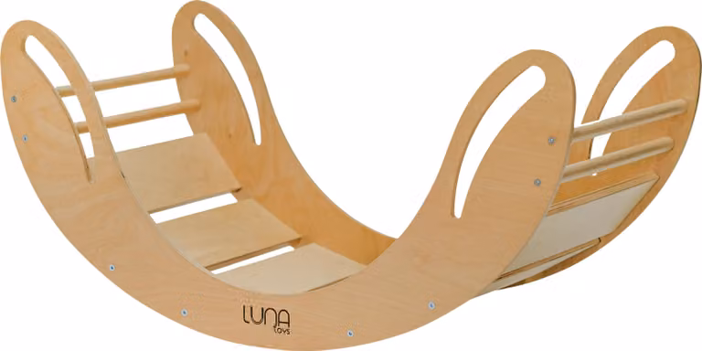 Dondolo per bambini in legno naturale Smile giocattolo Montessori