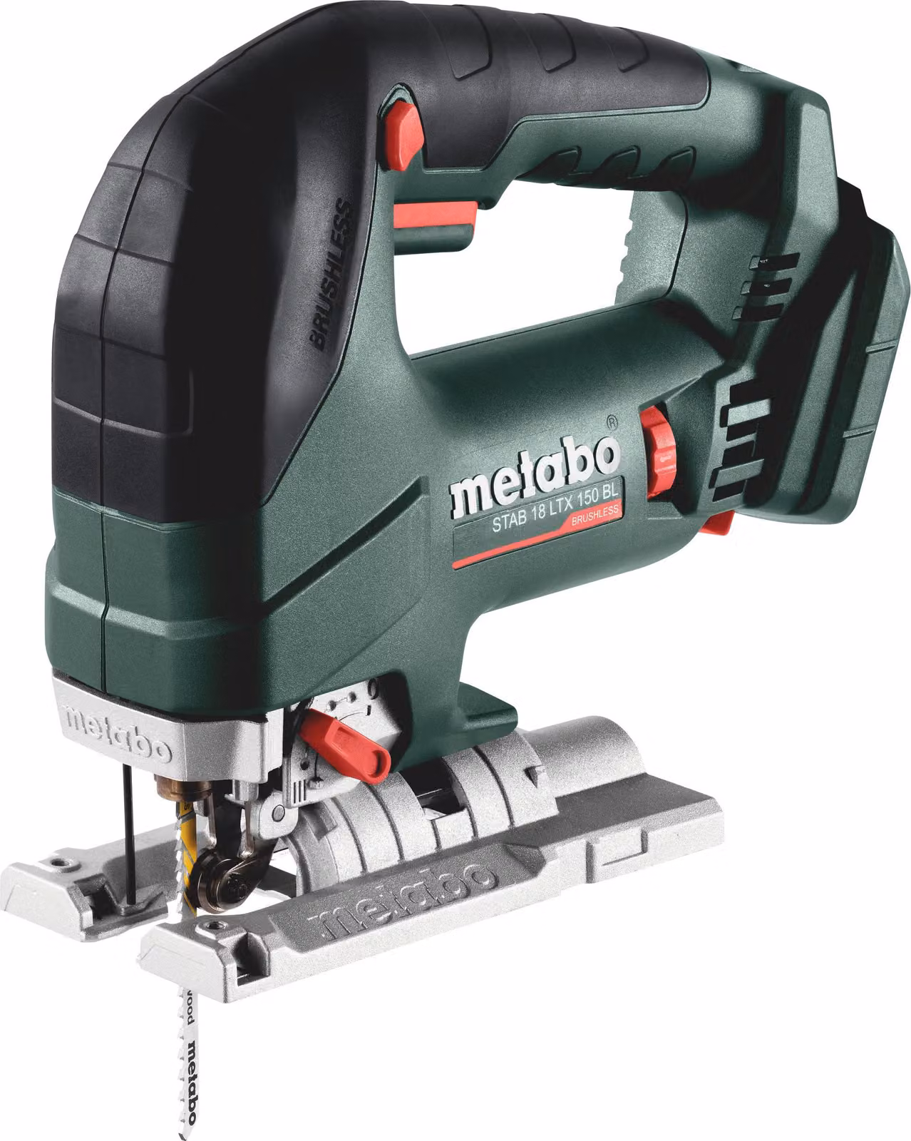 Metabo Akku-Stichsäge STAB 18 LTX 150 BL 18 V, mit Brushless Motor, mit Softgrip