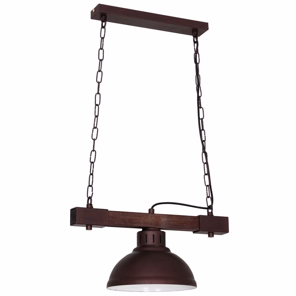 Casa di campagna luce a sospensione legno metallo marrone E27 L:40cm vintage luce a sospensione cucina tavolo da pranzo soggiorno