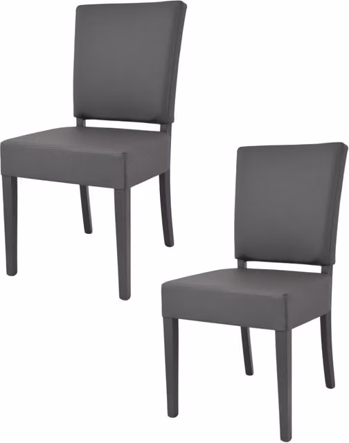 Set di 2 sedie Genny Tommychairs in faggio grigio scuro con rivestimento in finta pelle