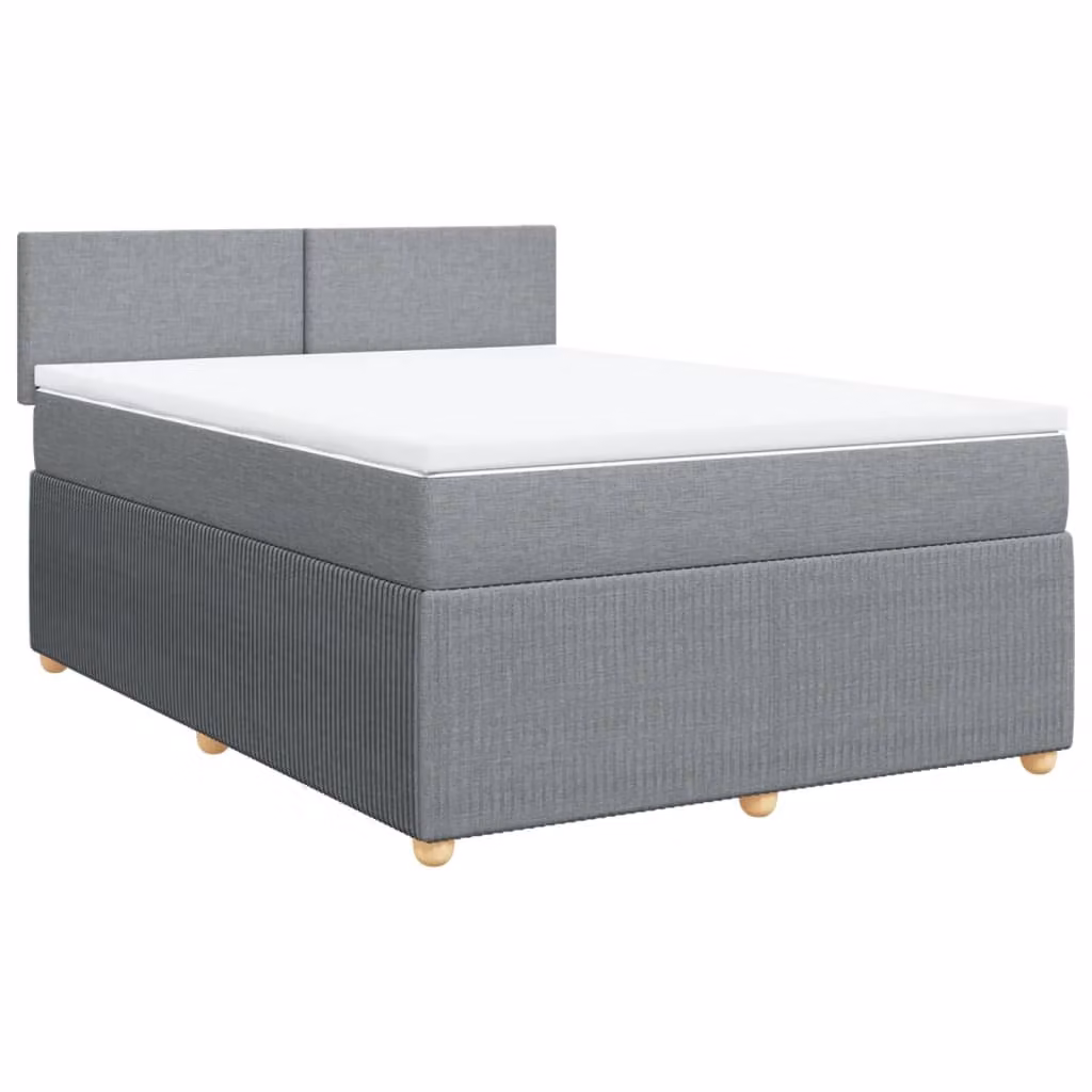 Giroletto a Molle con Materasso Grigio Chiaro 140x190cm Tessuto