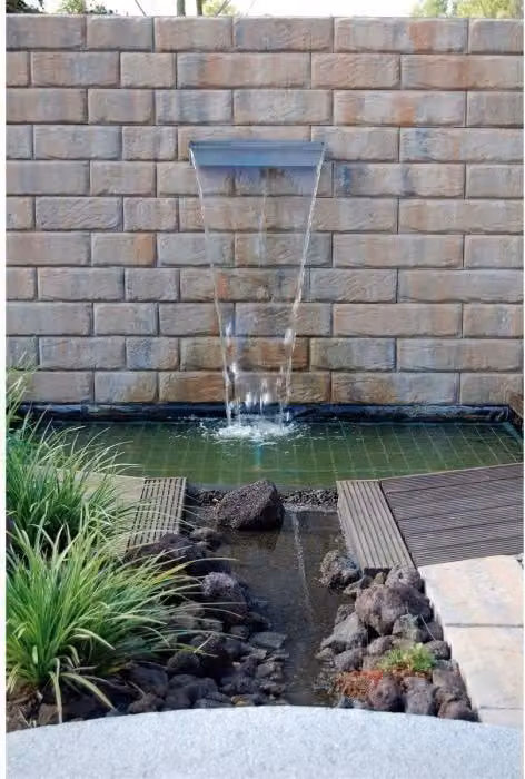 Cascata Niagara 60, acciaio inox 304, con illuminazione a LED, larghezza 60 cm, 35 LED, per laghetti da giardino