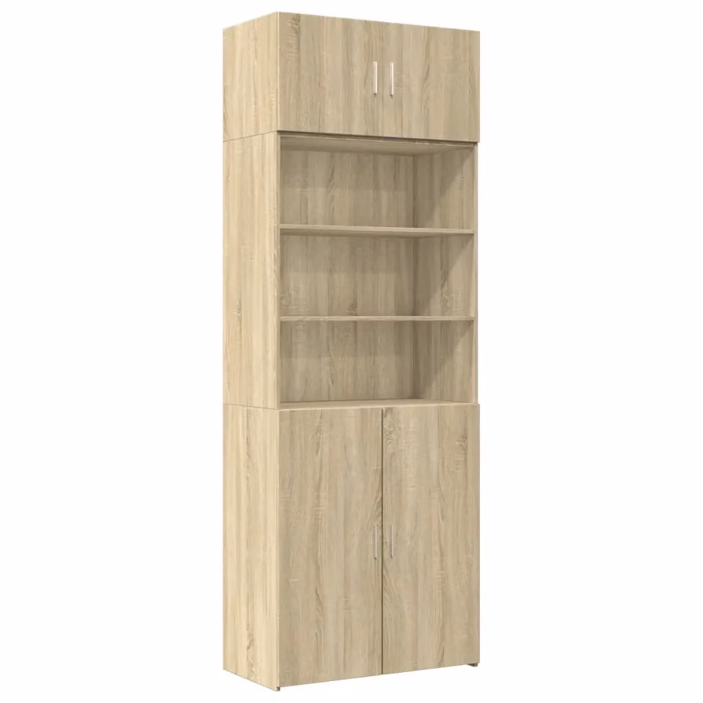 Armadietto a muro vidaXL in rovere sonoma marrone con ante a battente e ripiani interni L/P/H: 80 x 42,5 x 225 cm – 2