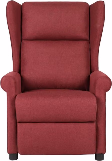 Divano Sedia-Poltrona Massaggiante Elettrica in Tessuto Rosso Vino con Braccioli e Funzione Relax Recliner
