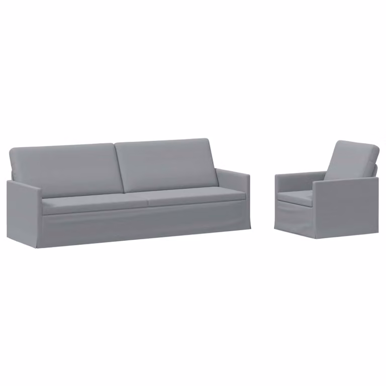 Set di 2 divani moderni vidaXL in tessuto grigio con struttura in metallo per il tuo soggiorno