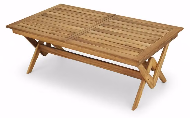 Tavolo da giardino allungabile, stile moderno, in legno marrone, resistente e stabile
