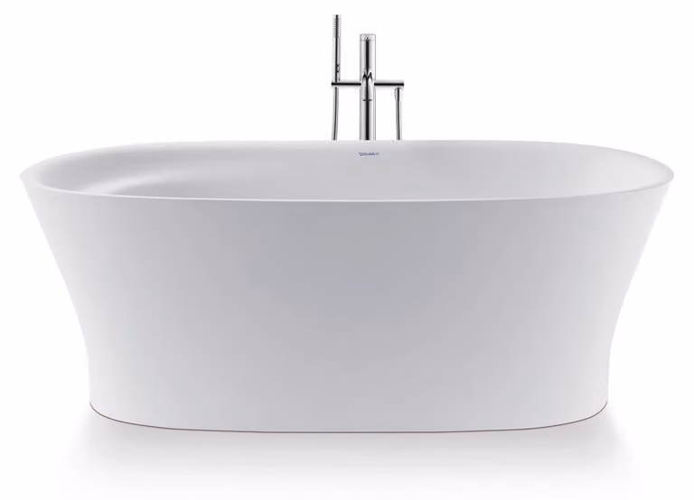 Duravit Cape Cod Baignoire en pose libre, dosseret incliné, 1650x780mm, habillage sans soudure, bâti-support, garniture de vidage et de trop-plein, blanc, 700459000000000, 700459000000000