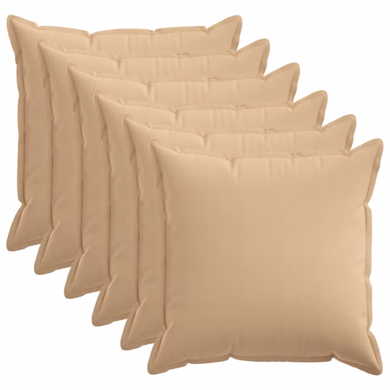 Set di 6 federe vidaXL HOUTEN beige, L/P: 60 x 60 cm