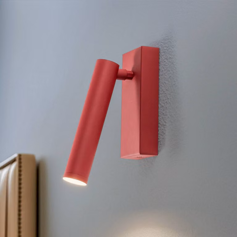 Applique da parete a LED Rulo Argon, Rosso, Soggiorno / Sala da pranzo, Metallo, Applique a LED