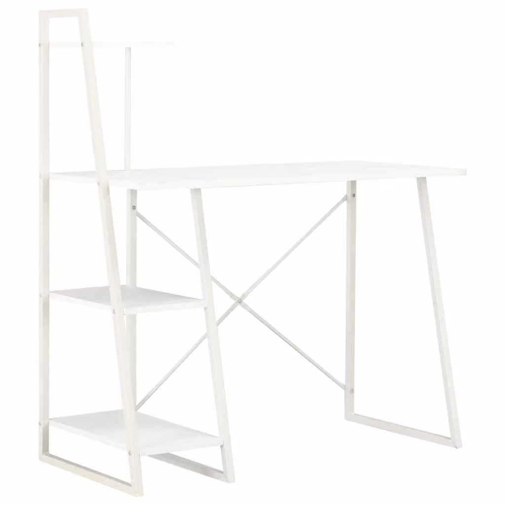 Scrivania con scaffale bianco 102×50×117 cm
