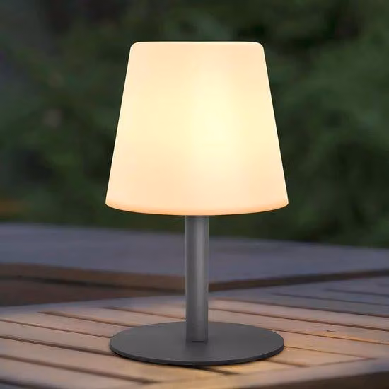 Lampada da tavolo a LED con 2 ore di autonomia della batteria, fissaggio per interni, luce a LED, bianca, altezza 10 cm